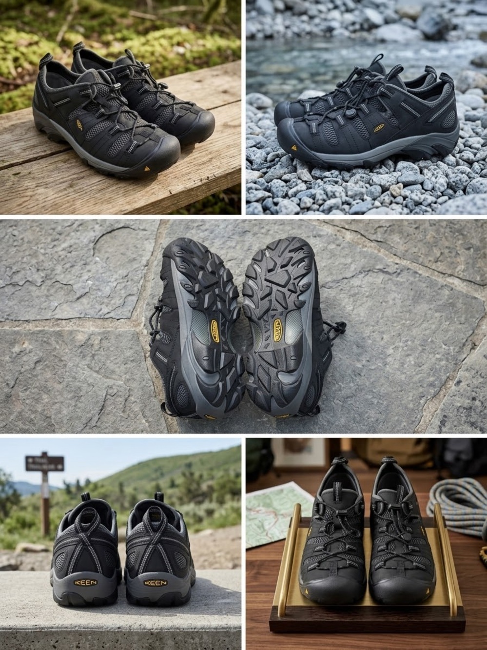 Keen Men's Black/Gray Waterproof Trail Shoes